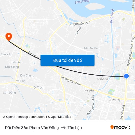 Đối Diện 36a Phạm Văn Đồng to Tân Lập map