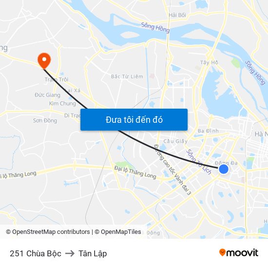 251 Chùa Bộc to Tân Lập map