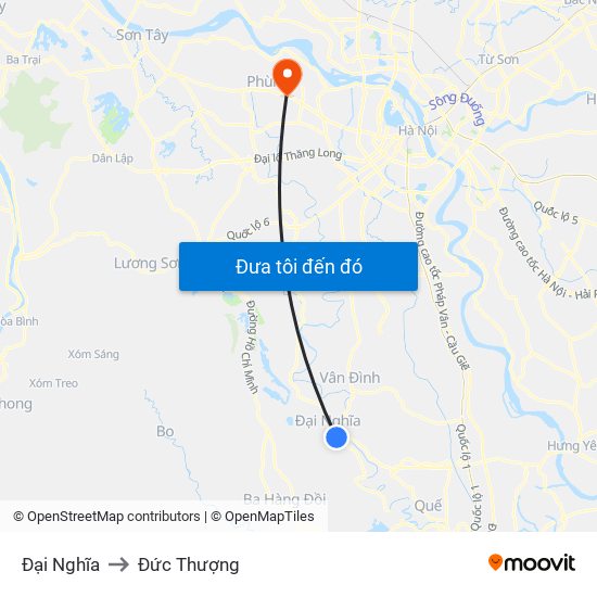 Đại Nghĩa to Đức Thượng map