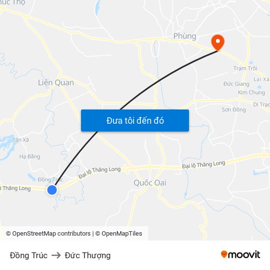 Đồng Trúc to Đức Thượng map