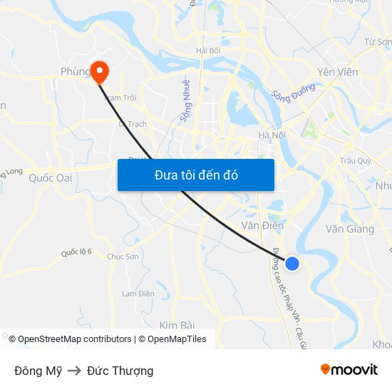 Đông Mỹ to Đức Thượng map