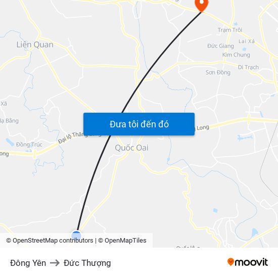 Đông Yên to Đức Thượng map