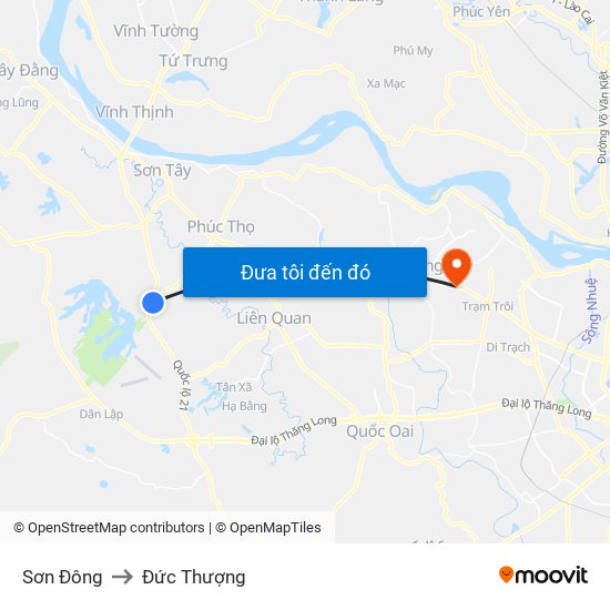 Sơn Đông to Đức Thượng map