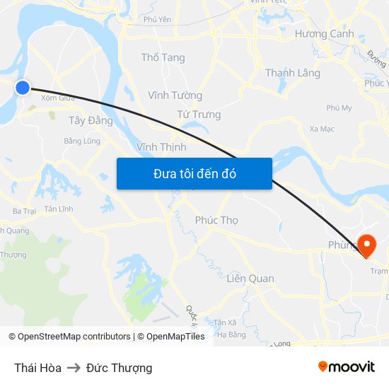 Thái Hòa to Đức Thượng map