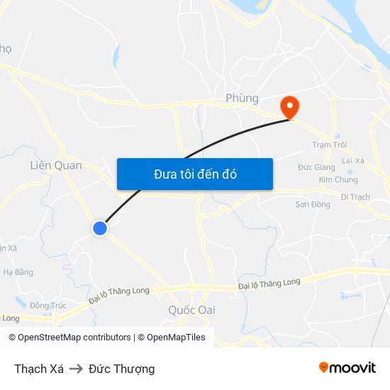 Thạch Xá to Đức Thượng map