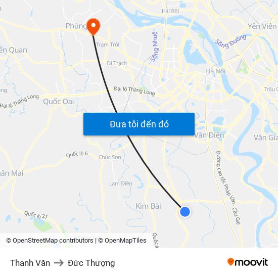 Thanh Văn to Đức Thượng map