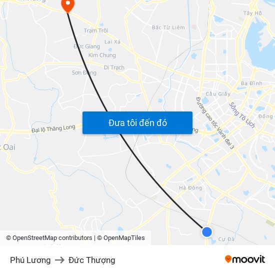 Phú Lương to Đức Thượng map