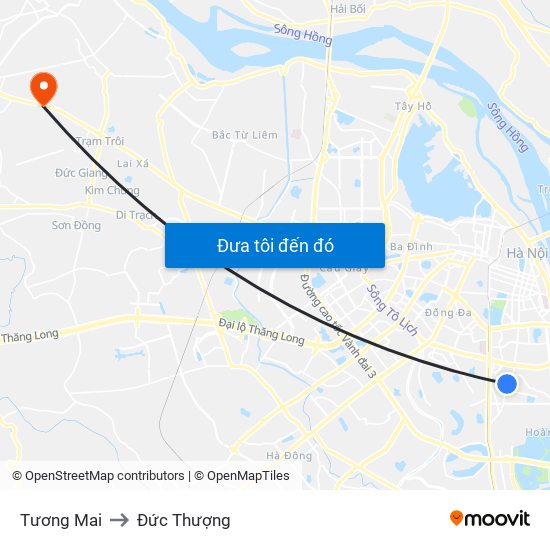 Tương Mai to Đức Thượng map