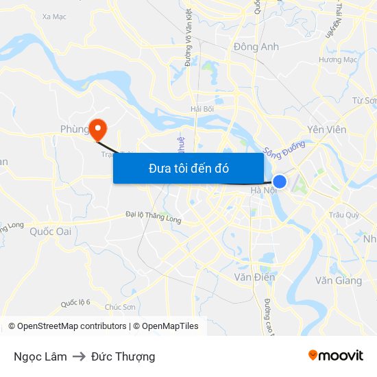 Ngọc Lâm to Đức Thượng map