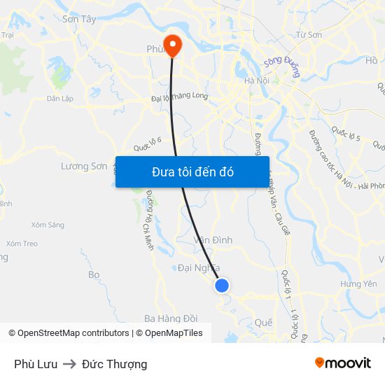 Phù Lưu to Đức Thượng map