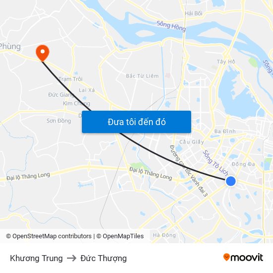 Khương Trung to Đức Thượng map