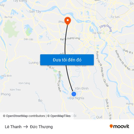 Lê Thanh to Đức Thượng map