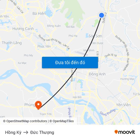 Hồng Kỳ to Đức Thượng map