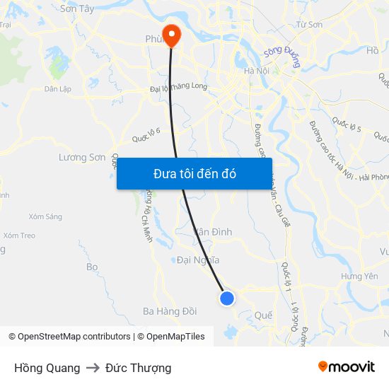Hồng Quang to Đức Thượng map