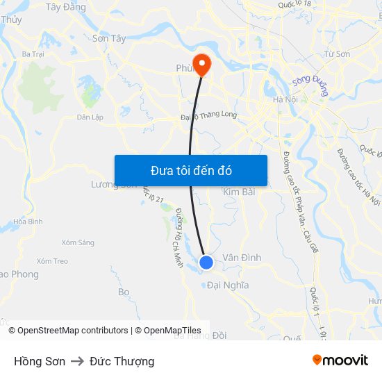 Hồng Sơn to Đức Thượng map