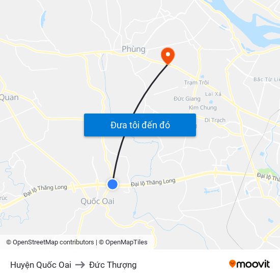 Huyện Quốc Oai to Đức Thượng map