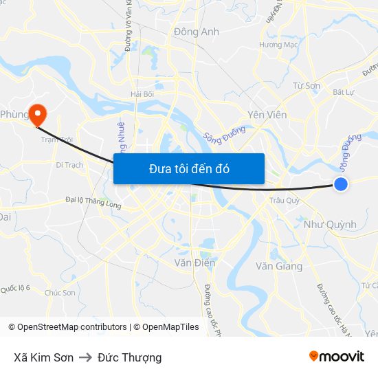 Xã Kim Sơn to Đức Thượng map