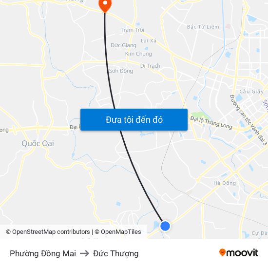 Phường Đồng Mai to Đức Thượng map