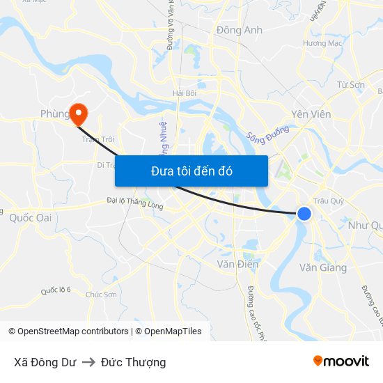 Xã Đông Dư to Đức Thượng map