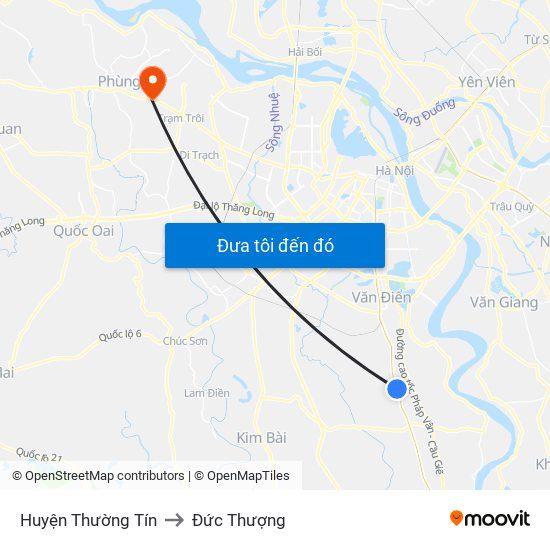 Huyện Thường Tín to Đức Thượng map