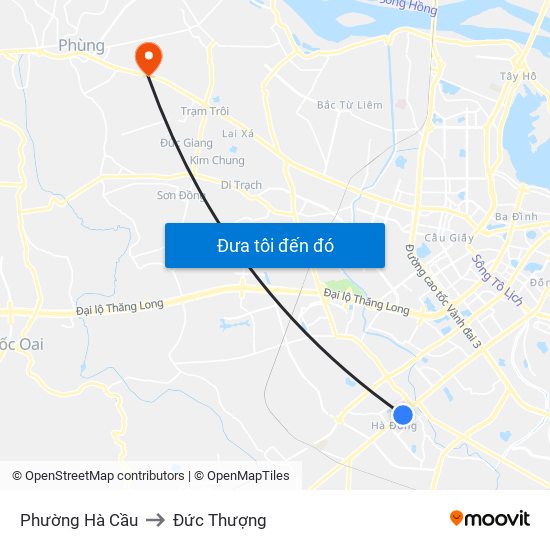 Phường Hà Cầu to Đức Thượng map