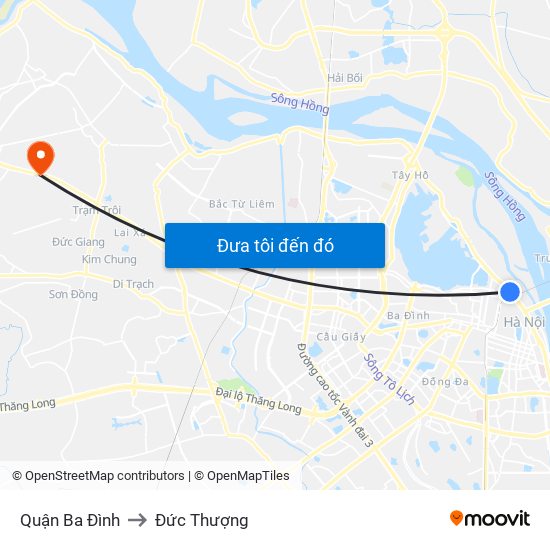 Quận Ba Đình to Đức Thượng map