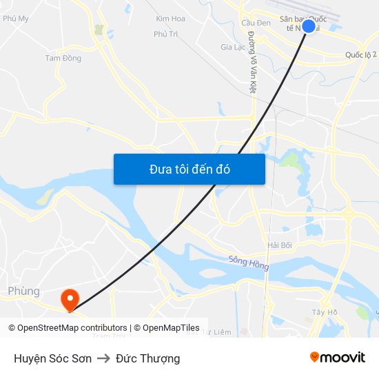 Huyện Sóc Sơn to Đức Thượng map