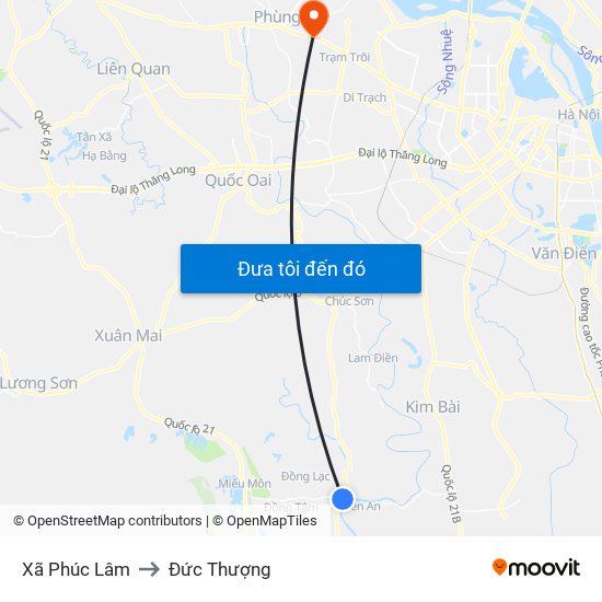 Xã Phúc Lâm to Đức Thượng map