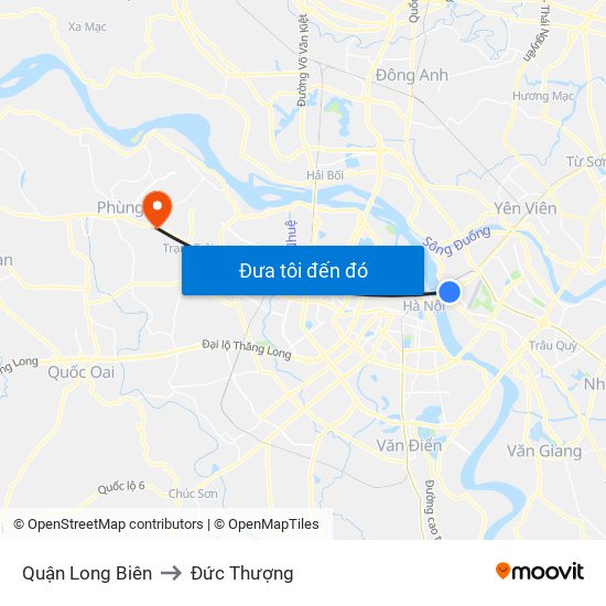 Quận Long Biên to Đức Thượng map