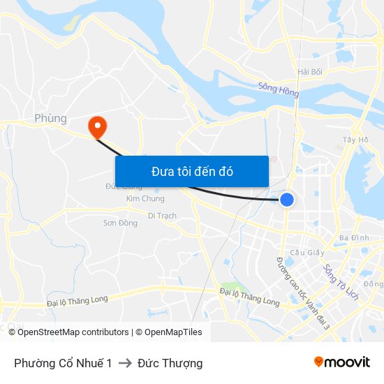 Phường Cổ Nhuế 1 to Đức Thượng map