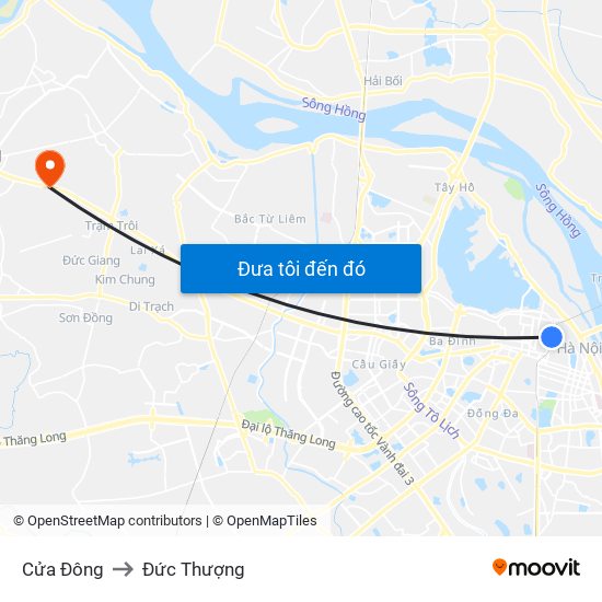 Cửa Đông to Đức Thượng map