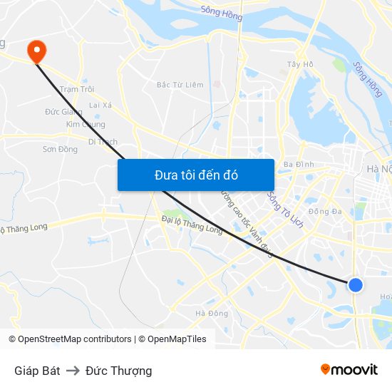 Giáp Bát to Đức Thượng map