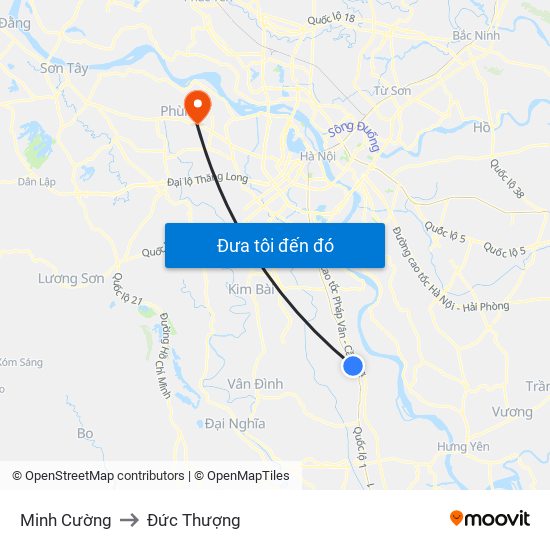 Minh Cường to Đức Thượng map