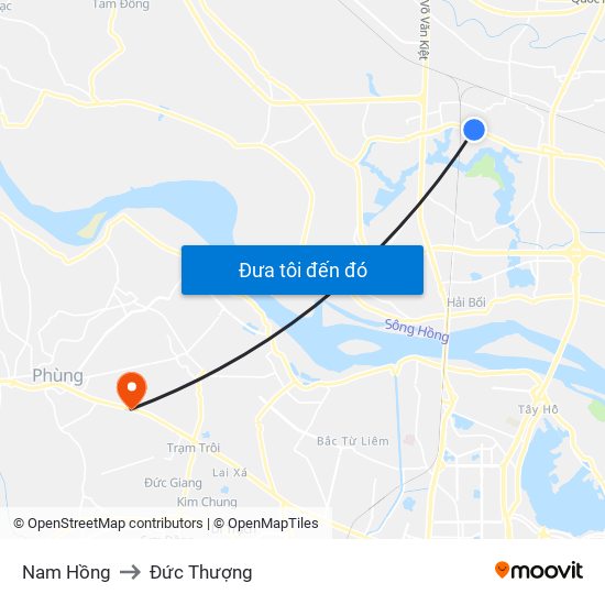 Nam Hồng to Đức Thượng map