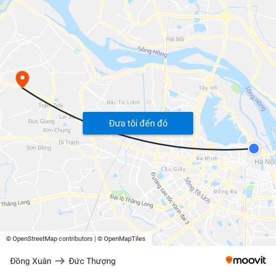 Đồng Xuân to Đức Thượng map