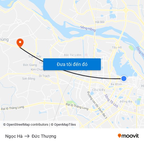 Ngọc Hà to Đức Thượng map