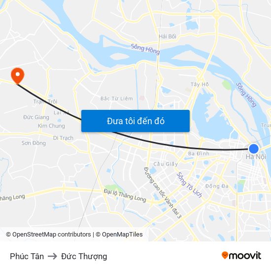 Phúc Tân to Đức Thượng map