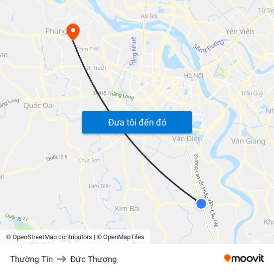 Thường Tín to Đức Thượng map