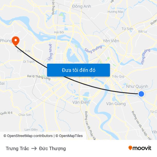 Trưng Trắc to Đức Thượng map