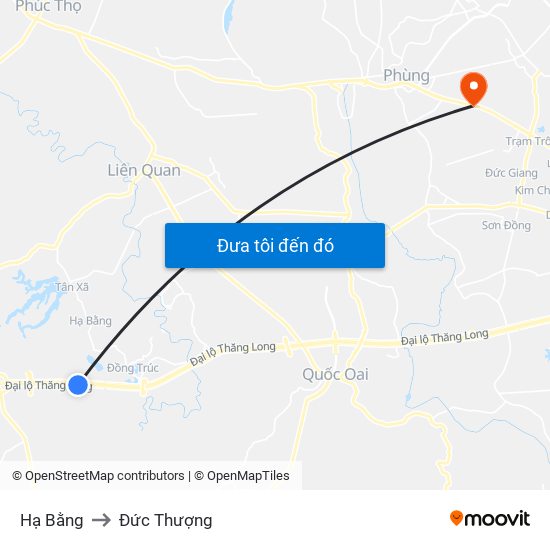 Hạ Bằng to Đức Thượng map