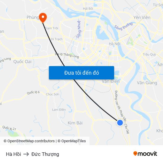 Hà Hồi to Đức Thượng map