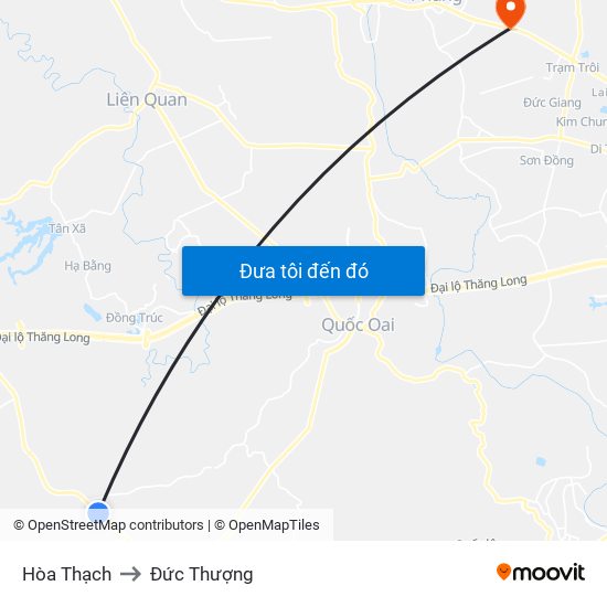 Hòa Thạch to Đức Thượng map