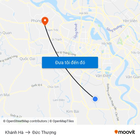 Khánh Hà to Đức Thượng map