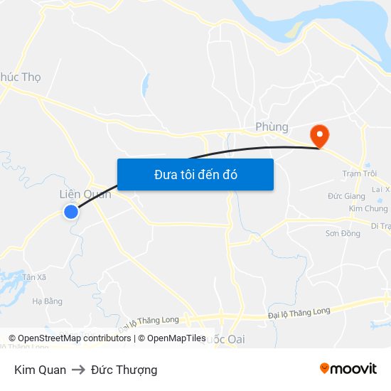Kim Quan to Đức Thượng map