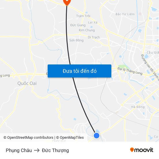 Phụng Châu to Đức Thượng map