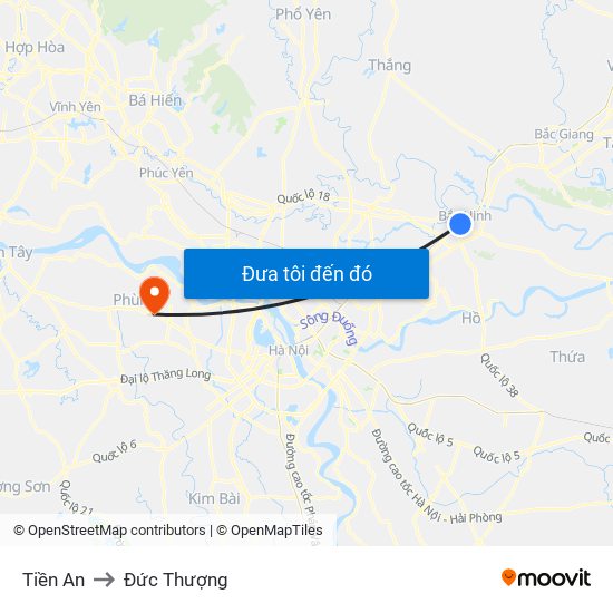 Tiền An to Đức Thượng map