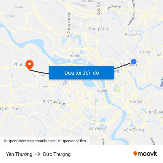 Yên Thường to Đức Thượng map