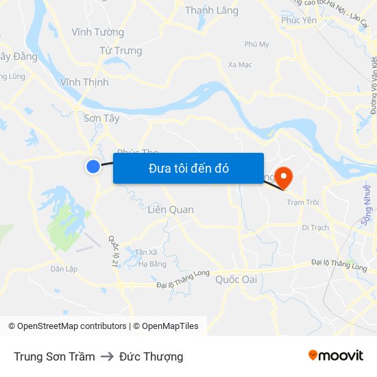 Trung Sơn Trầm to Đức Thượng map