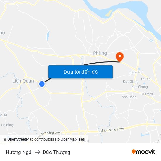 Hương Ngải to Đức Thượng map