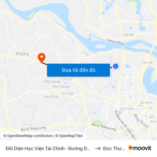 Đối Diện Học Viện Tài Chính - Đường Đức Thắng to Đức Thượng map